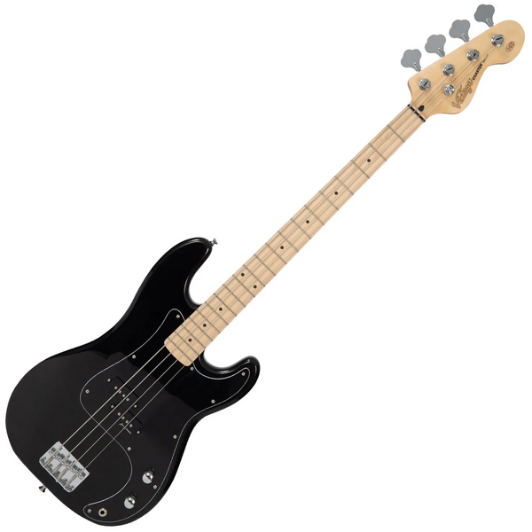 Vintage~ V30 Maple Short Scale Coaster Series Bass Guitar ~ Boulevard Black ~ NEW!
