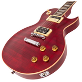 Vintage ~ V100T ReIssued Electric Guitar ~ Flamed Trans Wine Red ~ NEW!