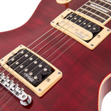 Vintage ~ V100T ReIssued Electric Guitar ~ Flamed Trans Wine Red ~ NEW!