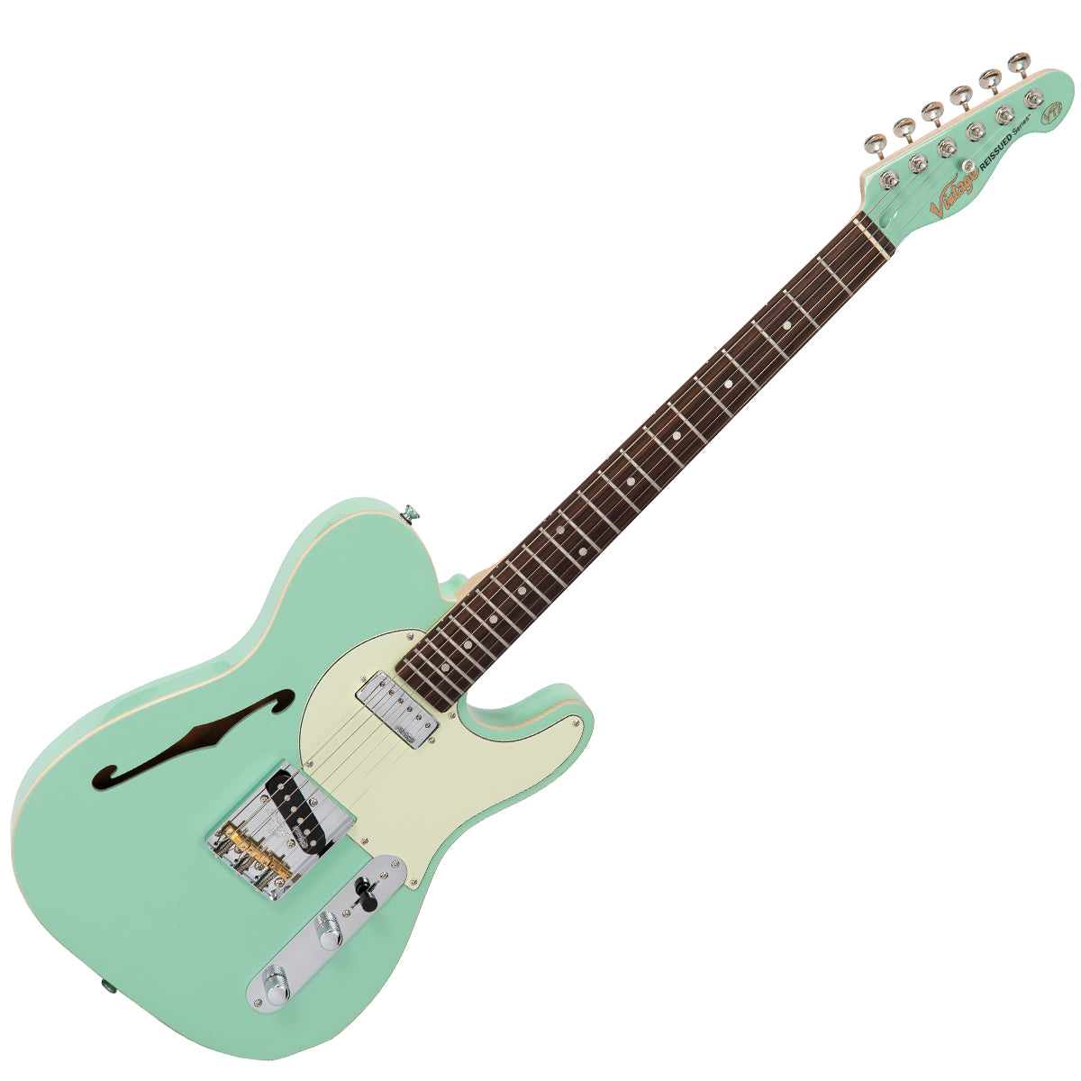 Vintage® V72 Semi-Hollow Ventura Green NEW! – Orphan Guitars Vintage® V72 Semi-Hollow Ventura Green NEW! – Orphan Guitars